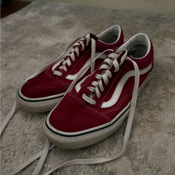 Vans Other - Vans Men's Burgundy and White Sneakers